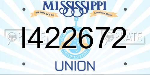 I422672 Mississippi License Plate