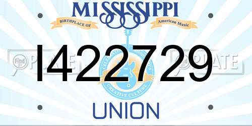 I422729 Mississippi License Plate