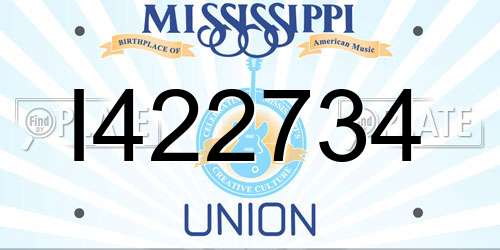 I422734 Mississippi License Plate