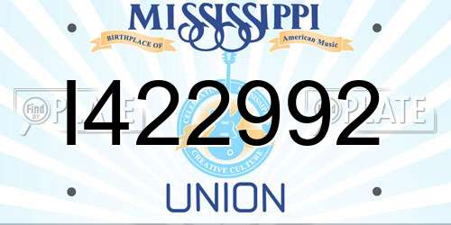 I422992 Mississippi License Plate