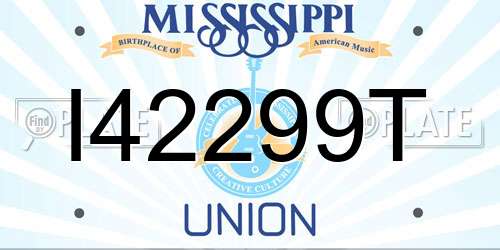 I42299T Mississippi License Plate