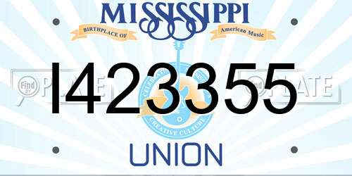 I423355 Mississippi License Plate