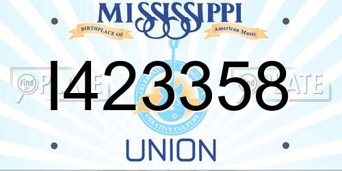 I423358 Mississippi License Plate