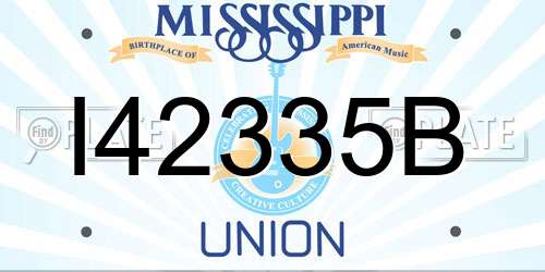 I42335B Mississippi License Plate