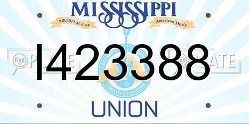 I423388 Mississippi License Plate