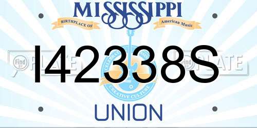 I42338S Mississippi License Plate