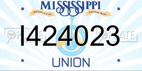 I424023 Mississippi License Plate