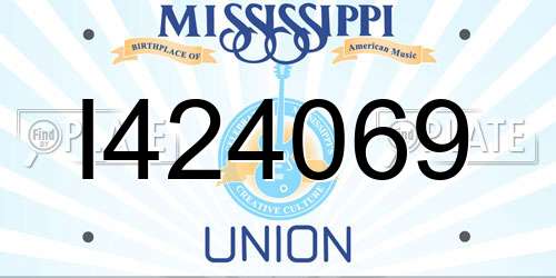 I424069 Mississippi License Plate