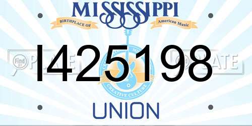 I425198 Mississippi License Plate