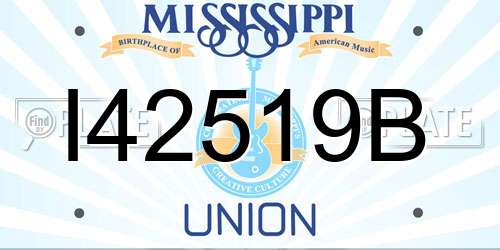I42519B Mississippi License Plate