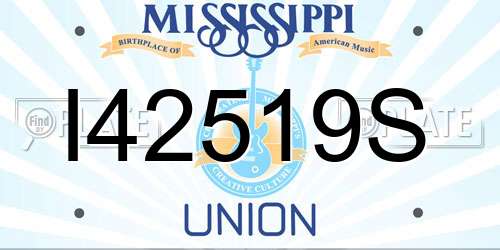 I42519S Mississippi License Plate