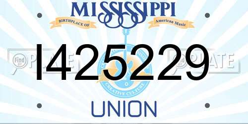 I425229 Mississippi License Plate