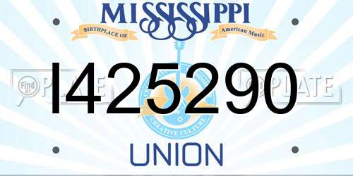 I425290 Mississippi License Plate