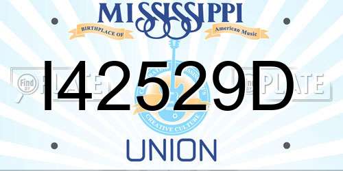 I42529D Mississippi License Plate