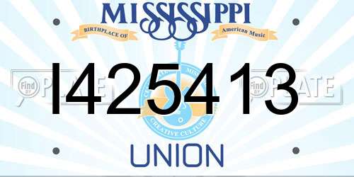 I425413 Mississippi License Plate