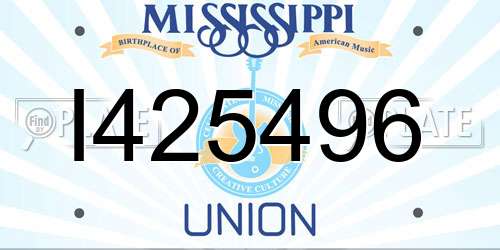 I425496 Mississippi License Plate