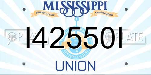 I42550I Mississippi License Plate