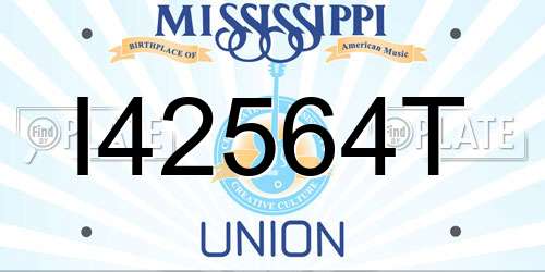 I42564T Mississippi License Plate