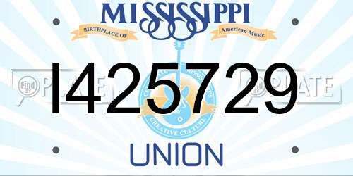 I425729 Mississippi License Plate