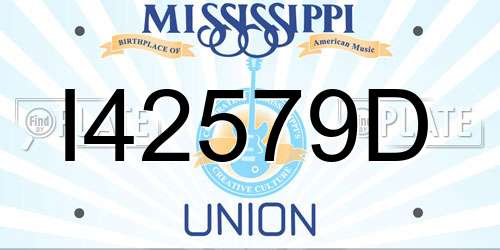 I42579D Mississippi License Plate