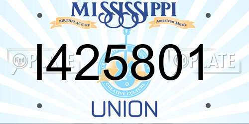I425801 Mississippi License Plate