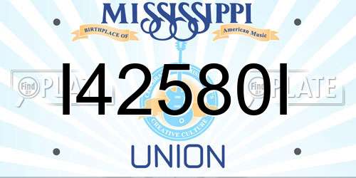 I42580I Mississippi License Plate