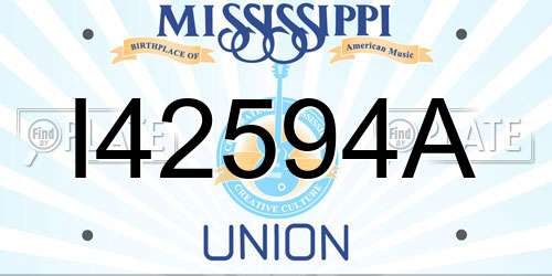 I42594A Mississippi License Plate