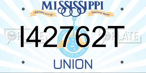 I42762T Mississippi License Plate