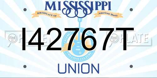 I42767T Mississippi License Plate