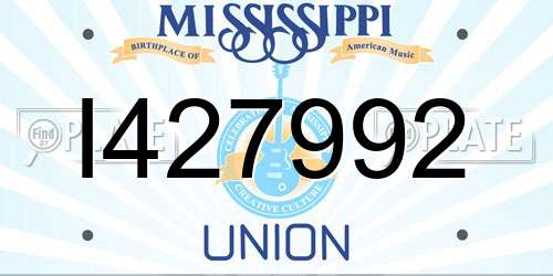 I427992 Mississippi License Plate