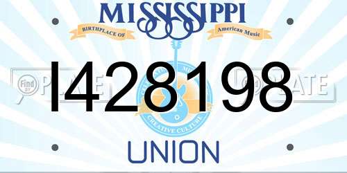 I428198 Mississippi License Plate