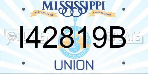 I42819B Mississippi License Plate