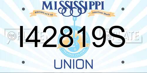 I42819S Mississippi License Plate