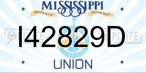 I42829D Mississippi License Plate