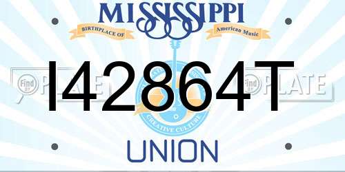 I42864T Mississippi License Plate
