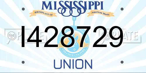 I428729 Mississippi License Plate