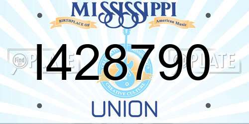 I428790 Mississippi License Plate