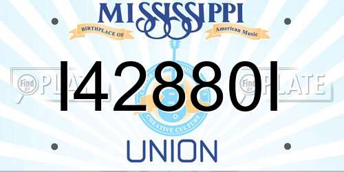 I42880I Mississippi License Plate