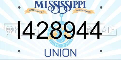 I428944 Mississippi License Plate