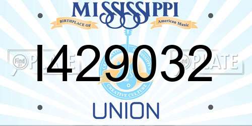 I429032 Mississippi License Plate