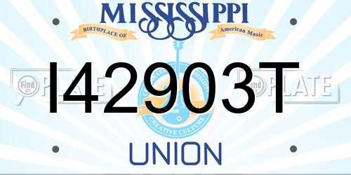 I42903T Mississippi License Plate