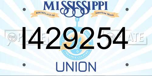 I429254 Mississippi License Plate