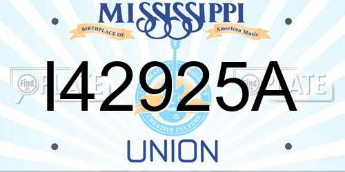 I42925A Mississippi License Plate