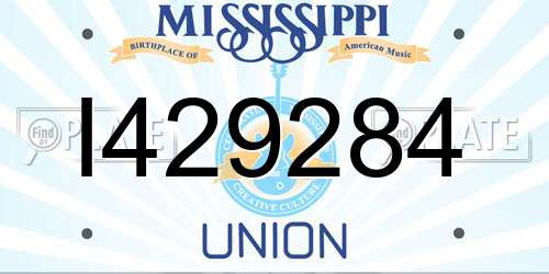 I429284 Mississippi License Plate