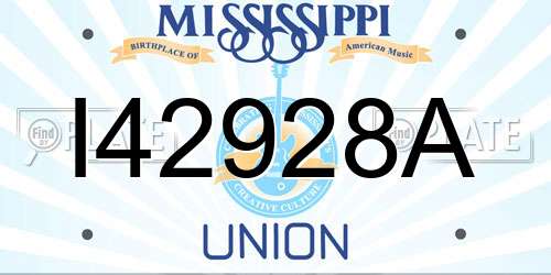 I42928A Mississippi License Plate