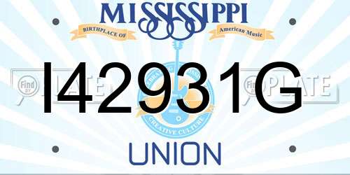 I42931G Mississippi License Plate