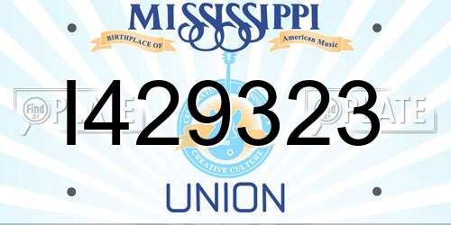 I429323 Mississippi License Plate