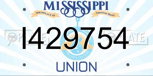 I429754 Mississippi License Plate