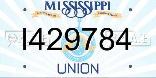 I429784 Mississippi License Plate