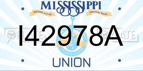 I42978A Mississippi License Plate